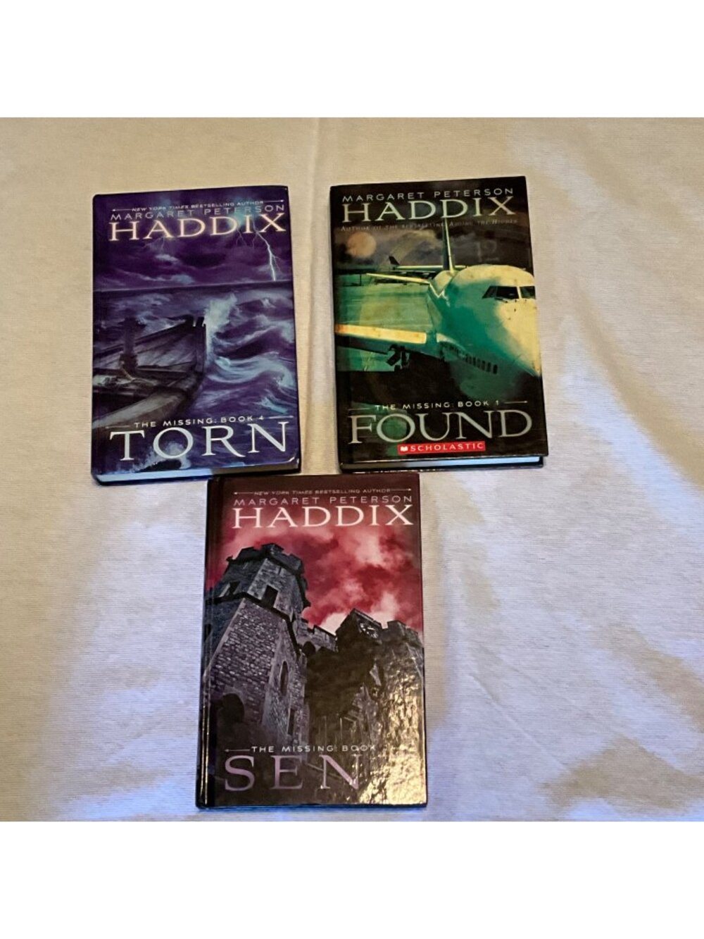 Margaret Peterson Haddix The Missing Series Lot Of 3 Books: Found, Sent, Torn Ha